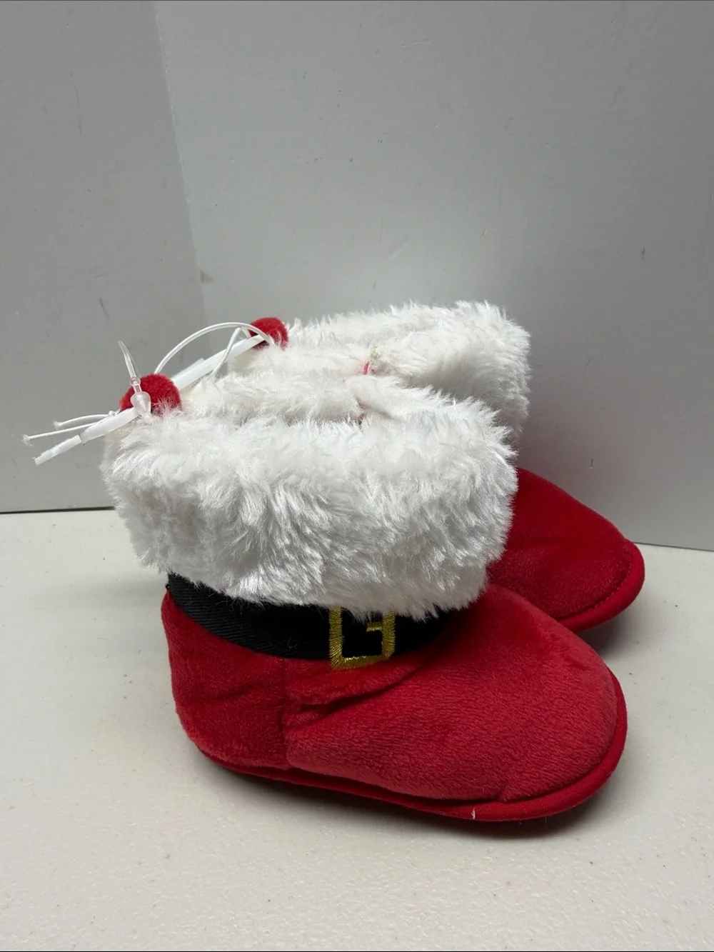 NEW Baby First Christmas Santa Booties Slippers Size 6-12 Months Unisex